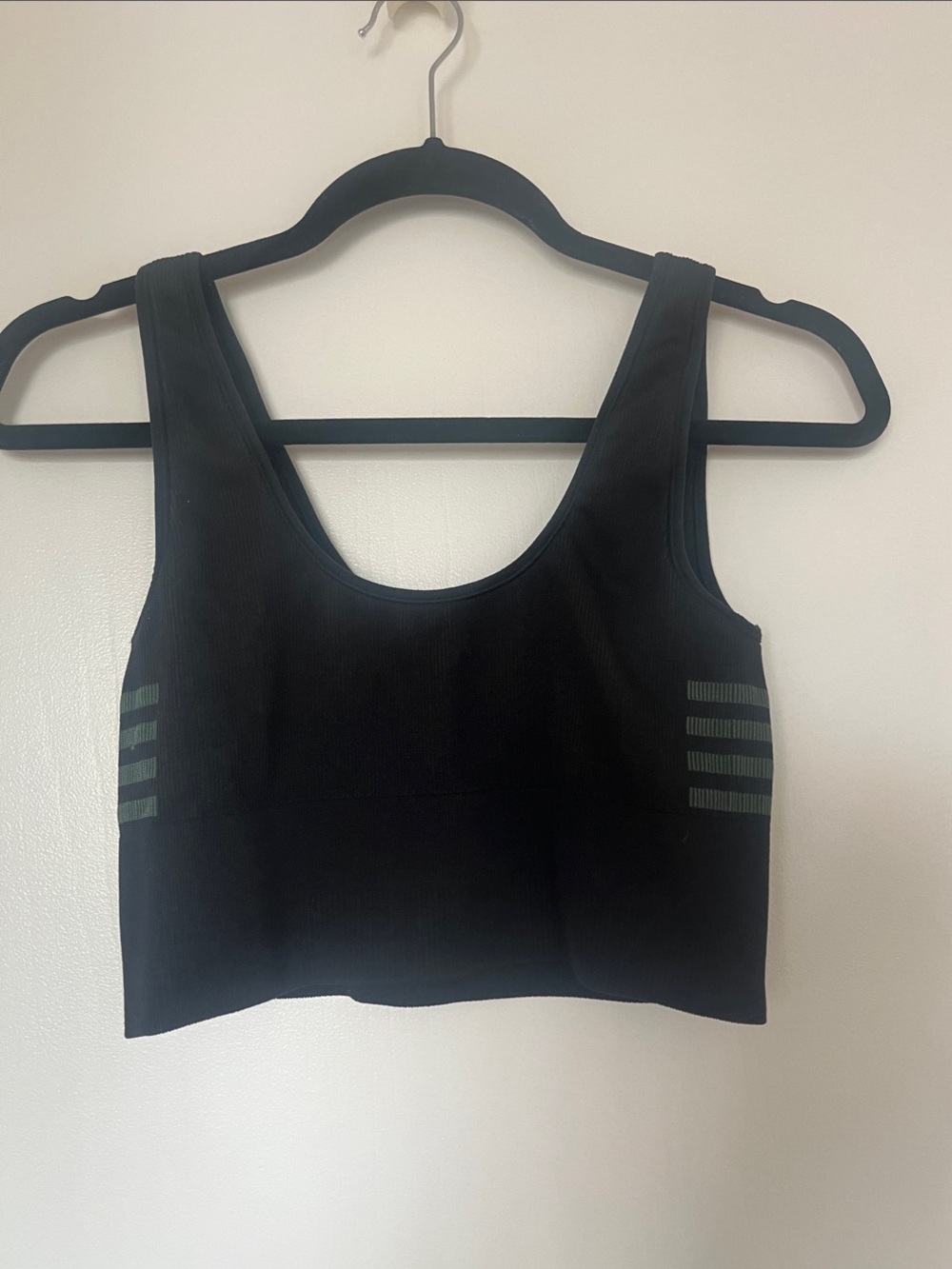 Black Ribbed longline sports bra